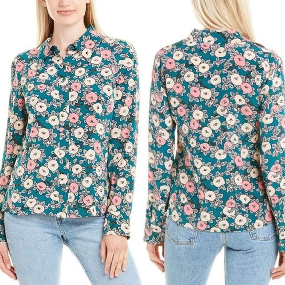 Diane Von Furstenberg Tops - NEW Diane Von Furstenberg Silk Whimsical Floral Si